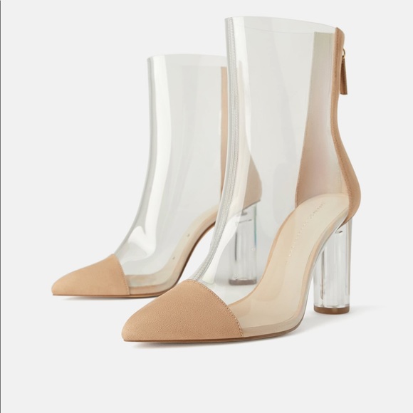 Zara Shoes - Zara NWT Heeled Vinyl Ankle Boots Size 6